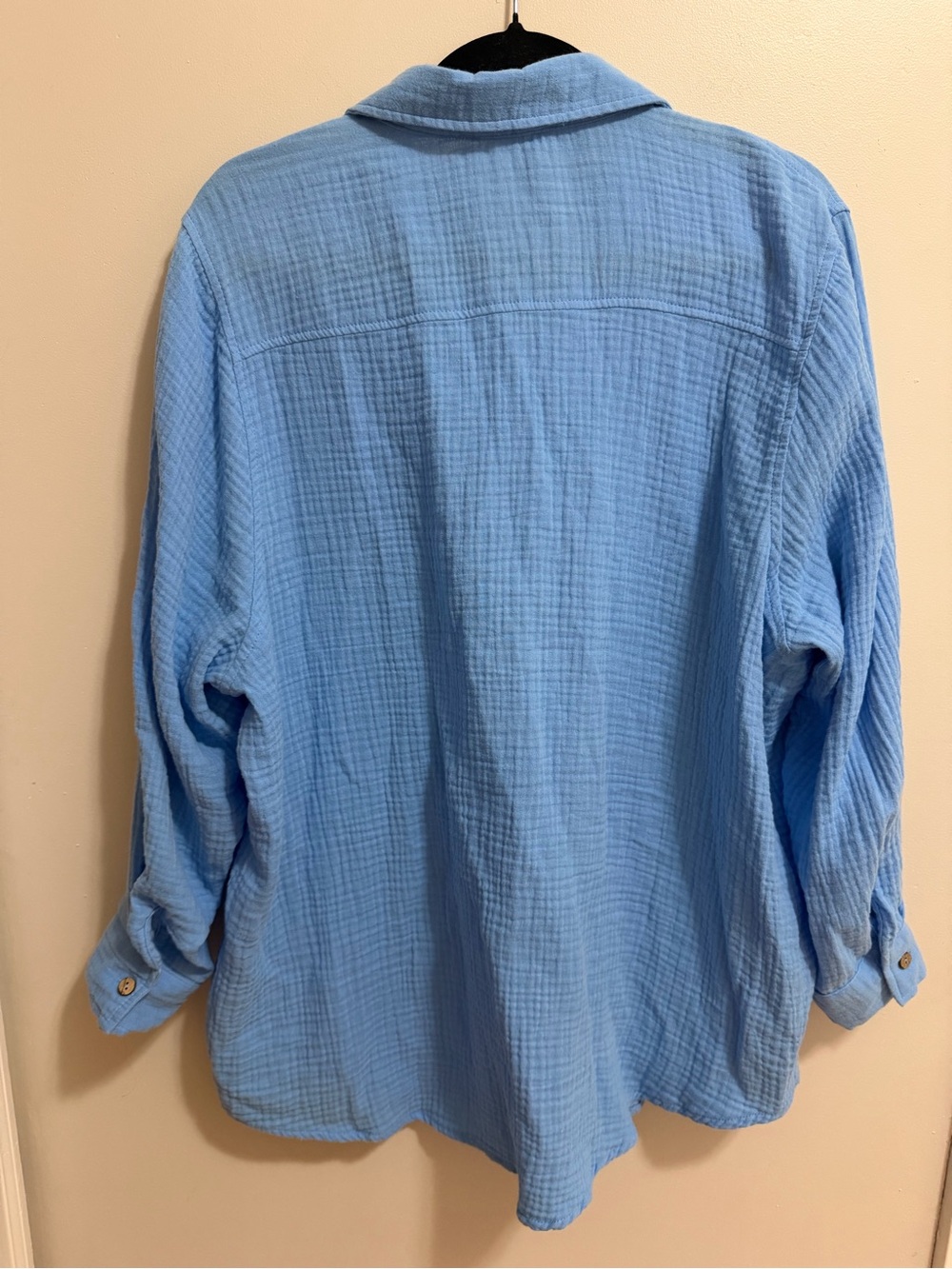 Ron Jon Surf Shop Blue 100% Cotton Gauze Button Down Shirt Large - Picture 6 of 8